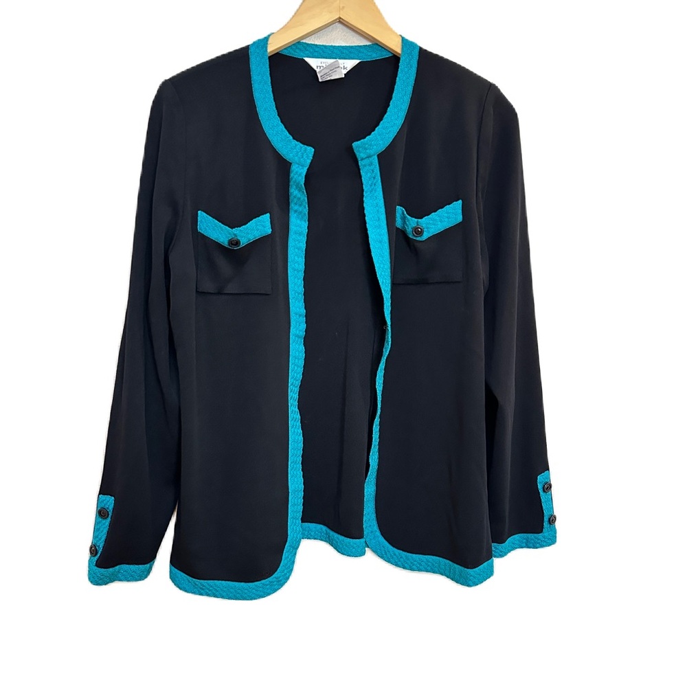 Exclusively Misook Black Open Front Cardigan Jacket Women’s Size‎ Small